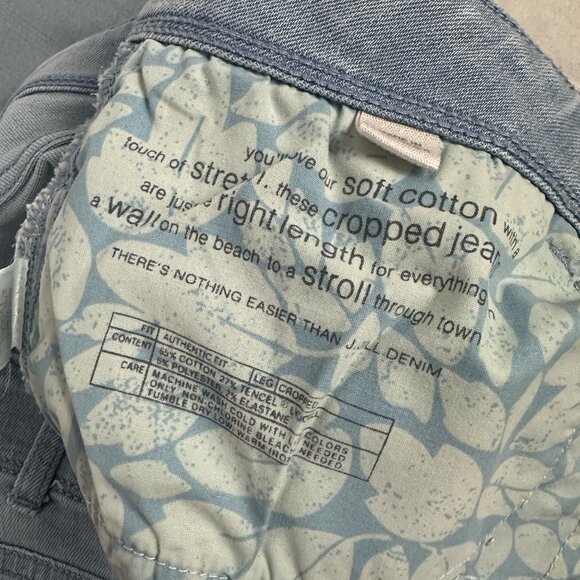 J.Jill Women's Authentic Fit Cropped Jeans Size 4 Light Wash Denim - Picture 6 of 6